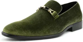Amali Aller, Mens Casual Shoes - Loafers Men Slip on Shoes - Man Made Velvet Men's Slippers with Metal and Knitted Buckle - Mens Tuxedo Shoes