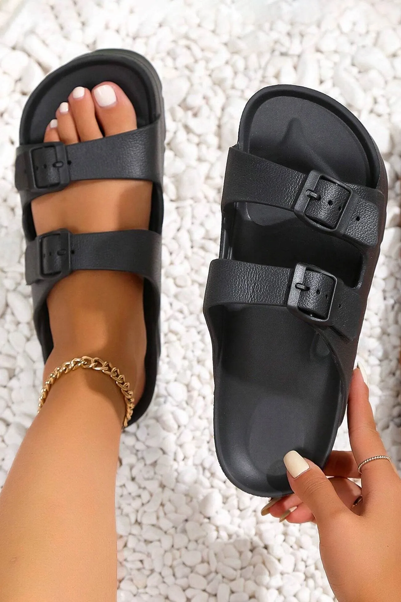 Amozae-Solid Buckle EVA Sandals