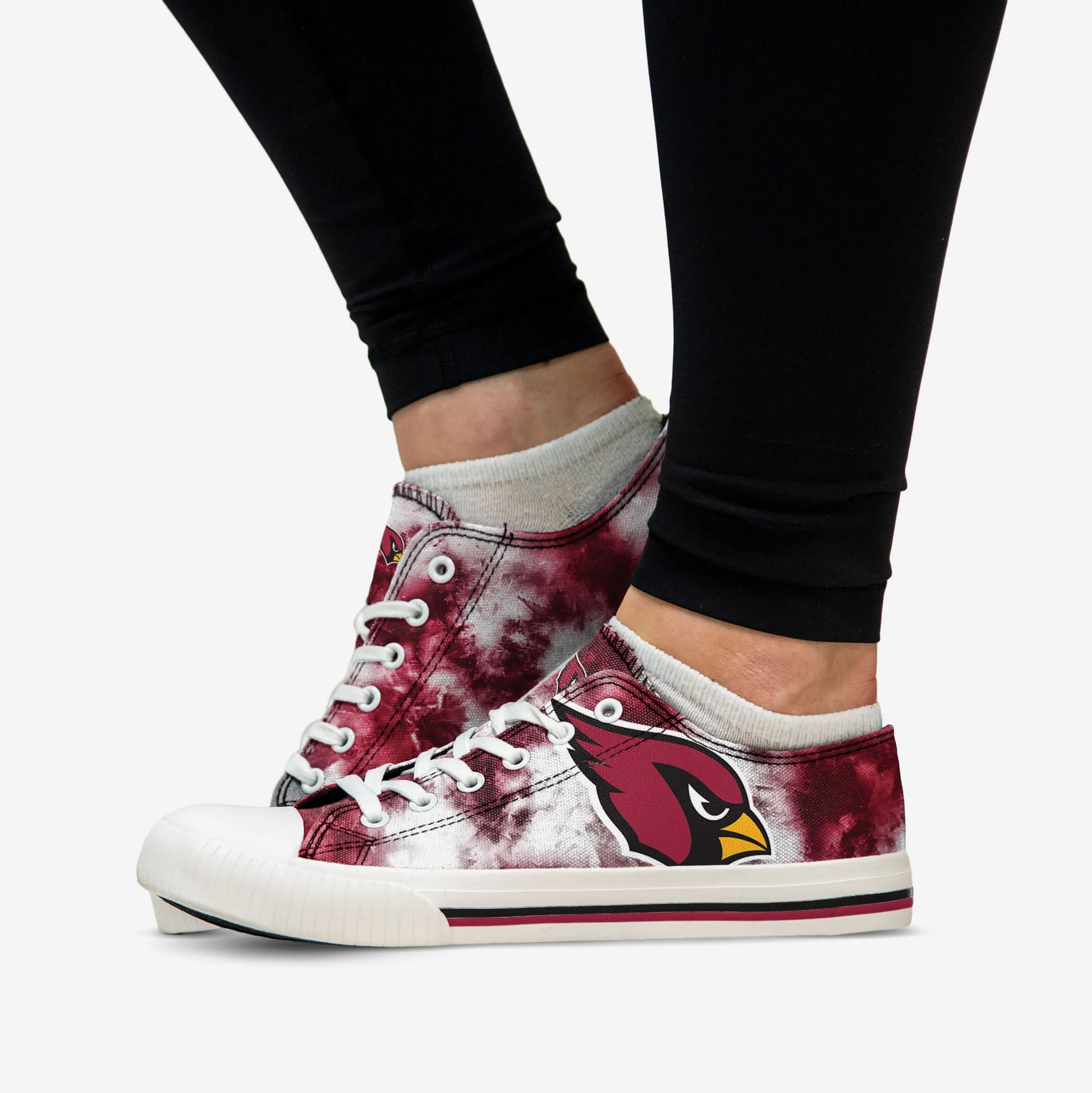 Arizona Cardinals Womens Red Low Top Tie-Dye Canvas Shoe