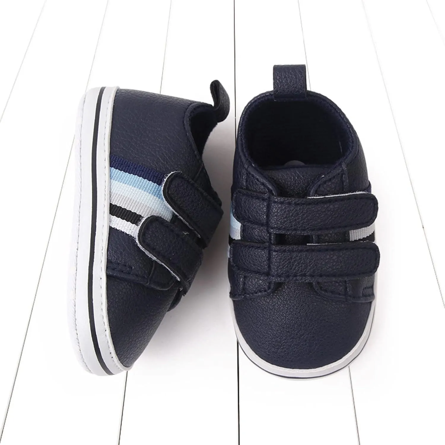 Baby Boys Girls Double Strap Leather Prewalker Sneakers Toddler Infant Anti-Slip Soft Lightweight Sprinkles Women Shoes