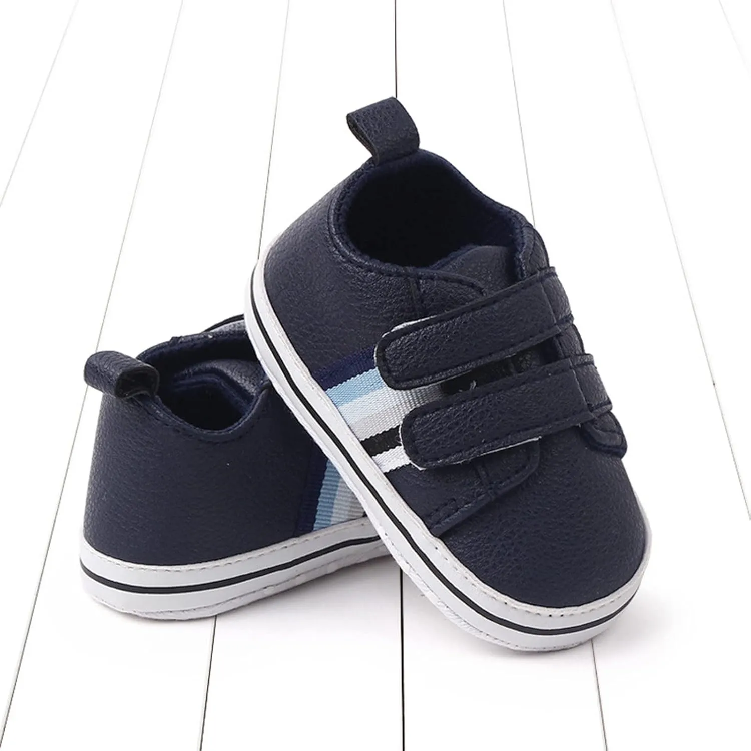 Baby Boys Girls Double Strap Leather Prewalker Sneakers Toddler Infant Anti-Slip Soft Lightweight Sprinkles Women Shoes