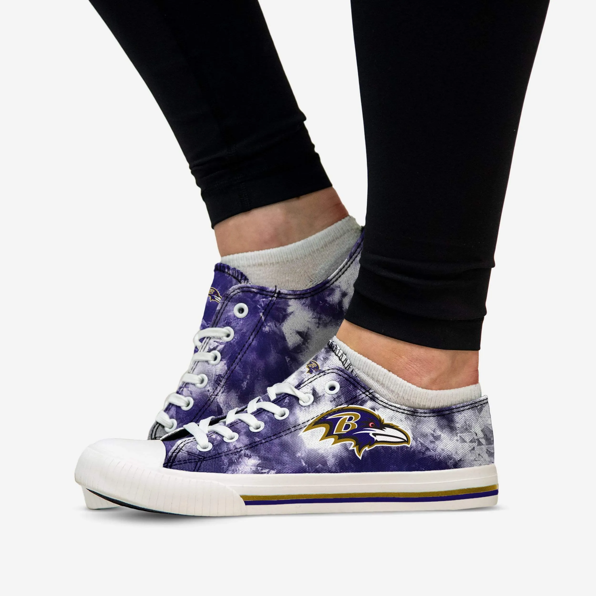 Baltimore Ravens Womens Low Top Tie-Dye Canvas Shoe