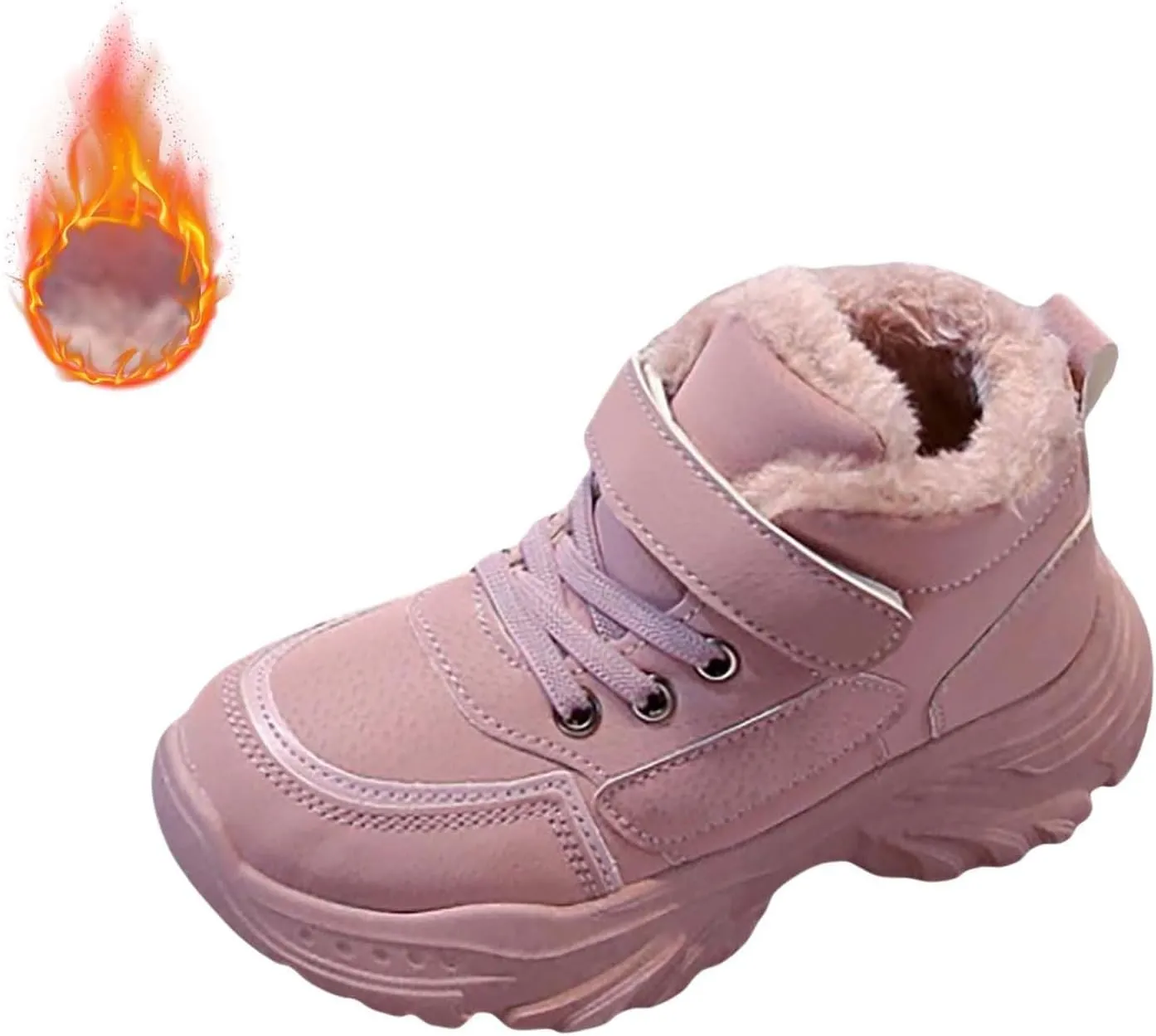 Boys Girls Snow Ankle Boots Winter Slip On Warm  Lined Lightweight Water-Proof Cold Girls Knee Boots Size 2