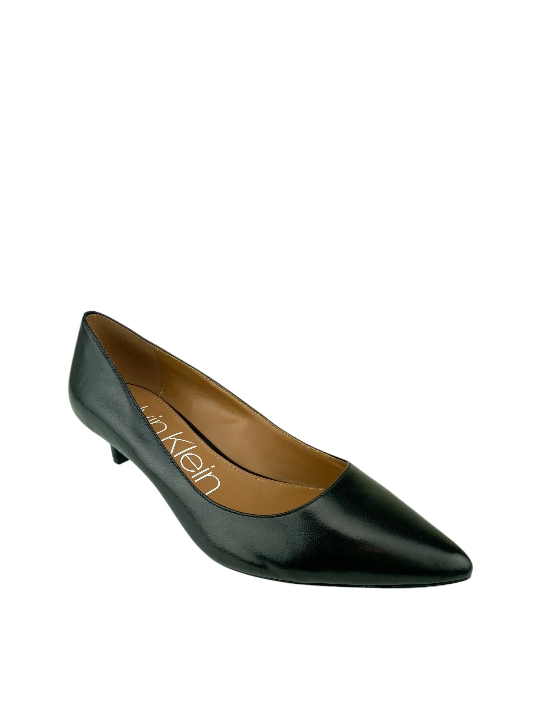 Calvin Klein Women's Gabrianna Kitten Heel Pumps Black Size 10