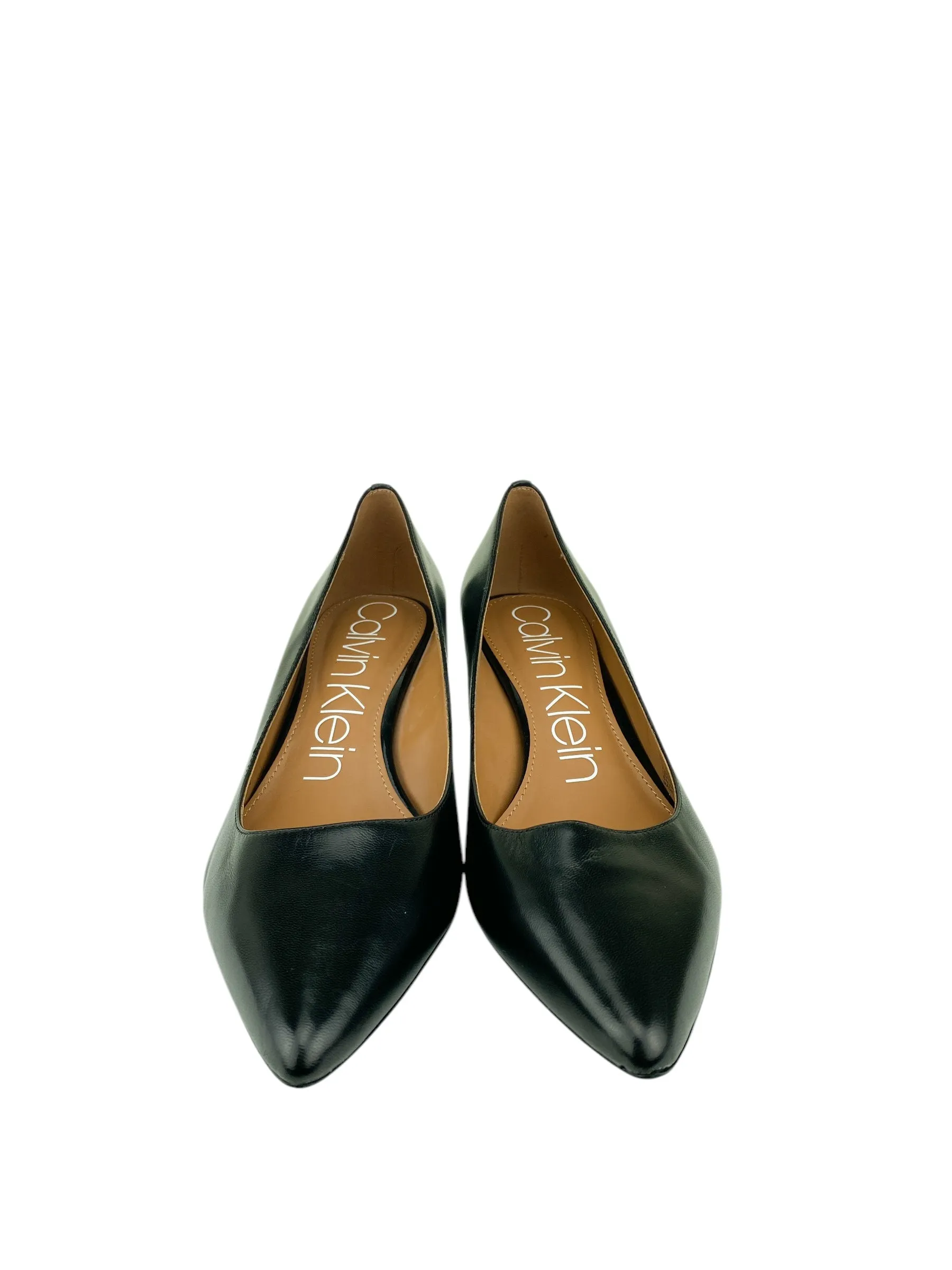 Calvin Klein Women's Gabrianna Kitten Heel Pumps Black Size 10