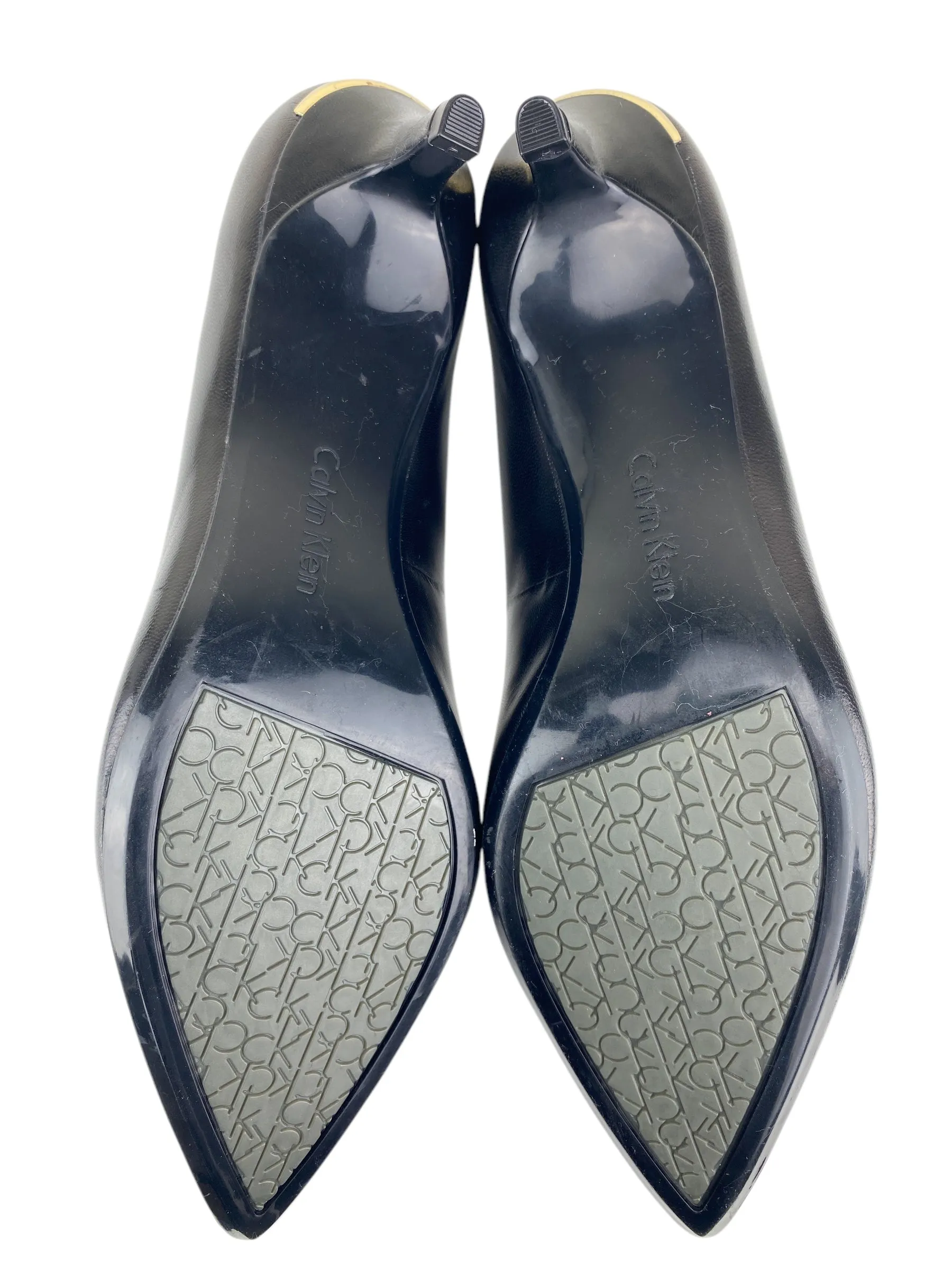 Calvin Klein Women's Gabrianna Kitten Heel Pumps Black Size 10