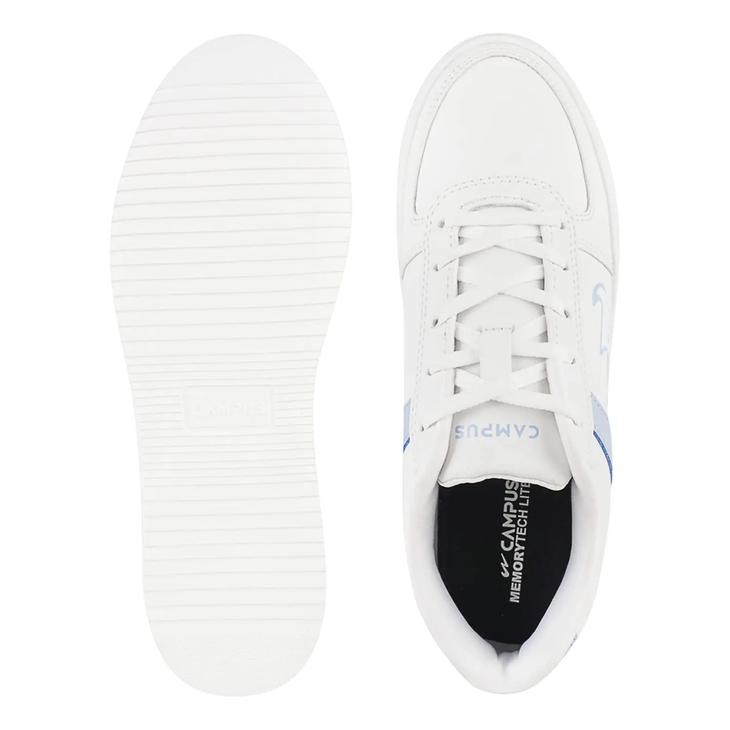 Campus Women's Flat Camp-Clint Wht/L.Sky Snakers 6-Uk/India