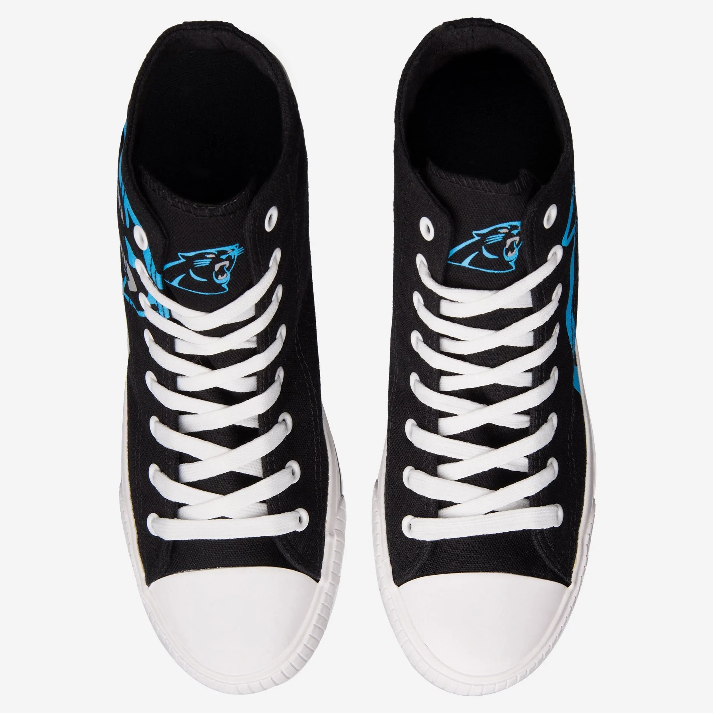 Carolina Panthers Mens High Top Big Logo Canvas Shoe