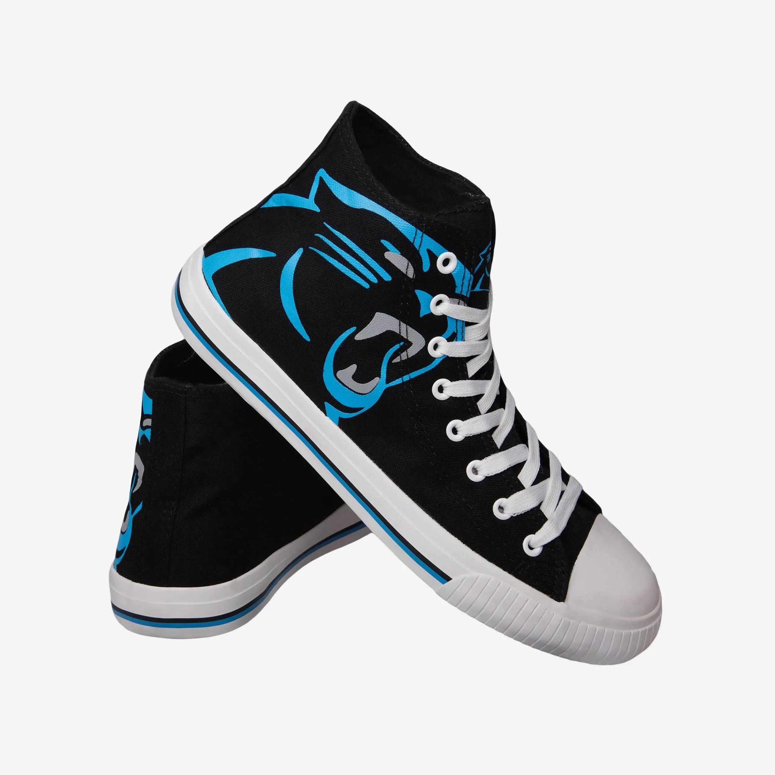 Carolina Panthers Mens High Top Big Logo Canvas Shoe