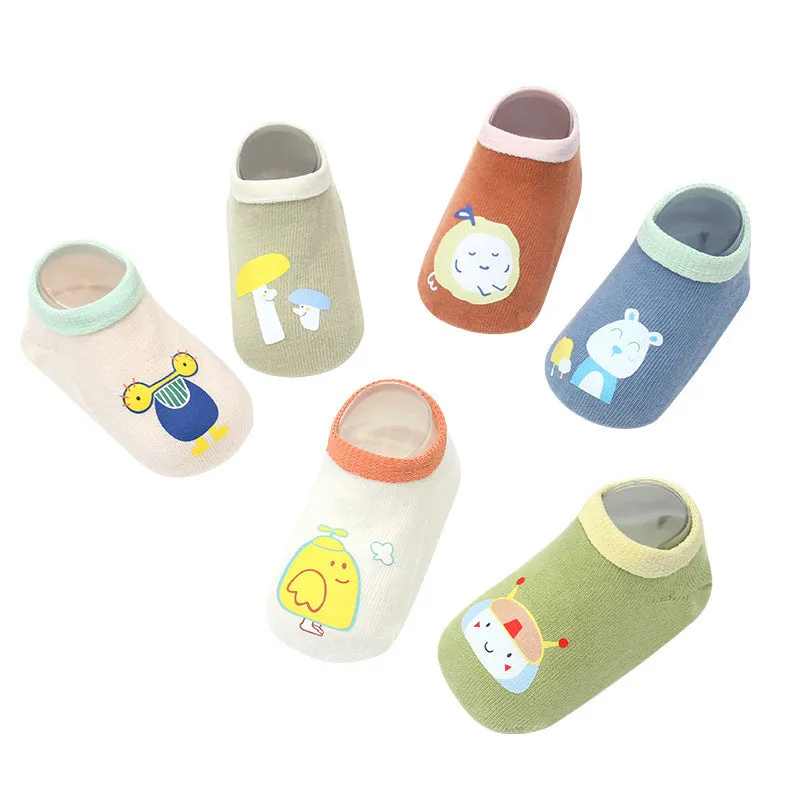 Cartoon Printing Non-slip Pack Of Three Pairs Room Socks