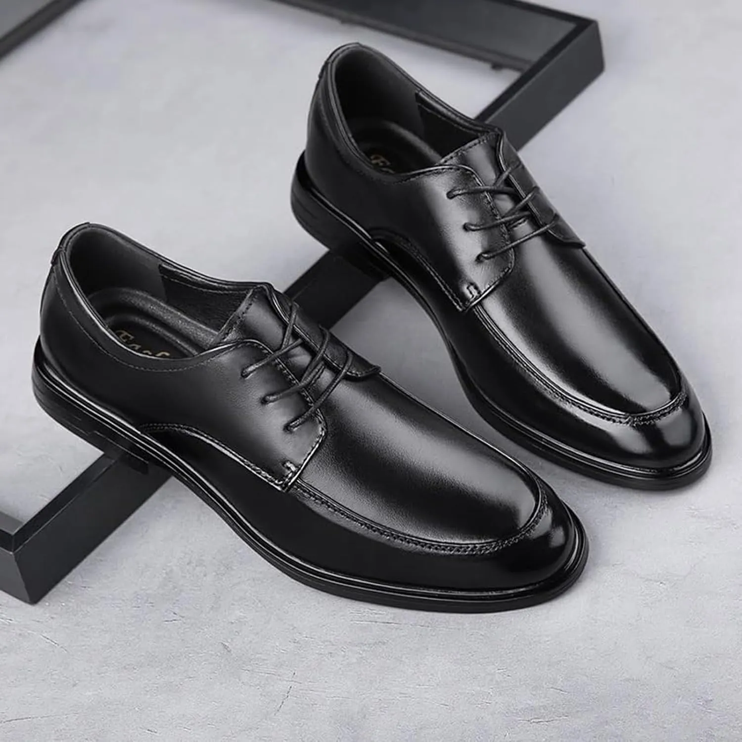 Classic Business Pointed Toe Leather Shoes Men's Luxury Dress Shoes Elegant Wedding Prom Non-Slip Oxford Lace Up