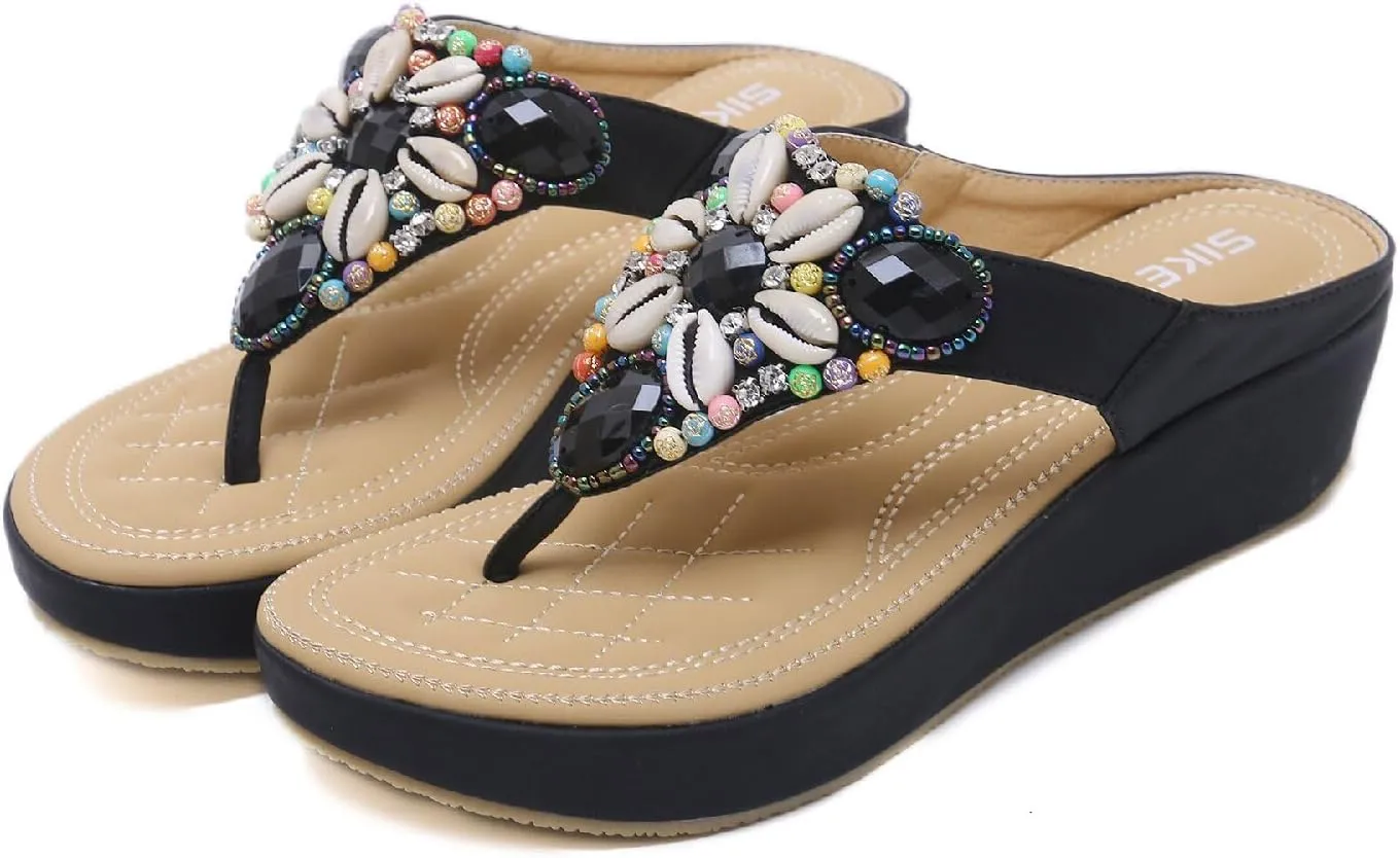 DKCHENH Summer flip flops, fashionable sandals, women's flat summer sandals for vacation and seaside wear.