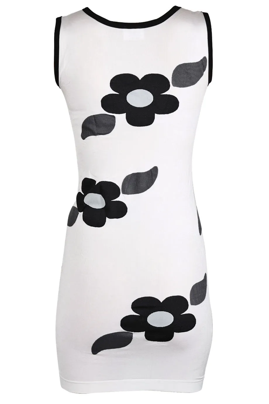 EMILIO CAVALLINI ALLINA Black White Floral Dress