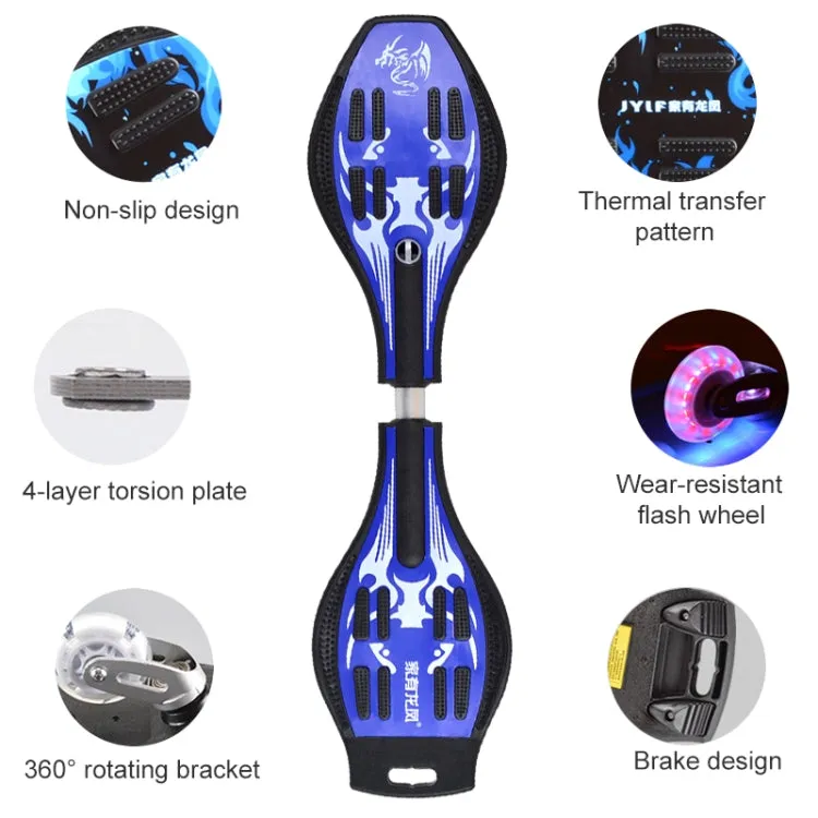 Fashion Vulcan Pattern Two-wheeled Skateboard Luminous Flash Wheel Vitality Board(Pink)