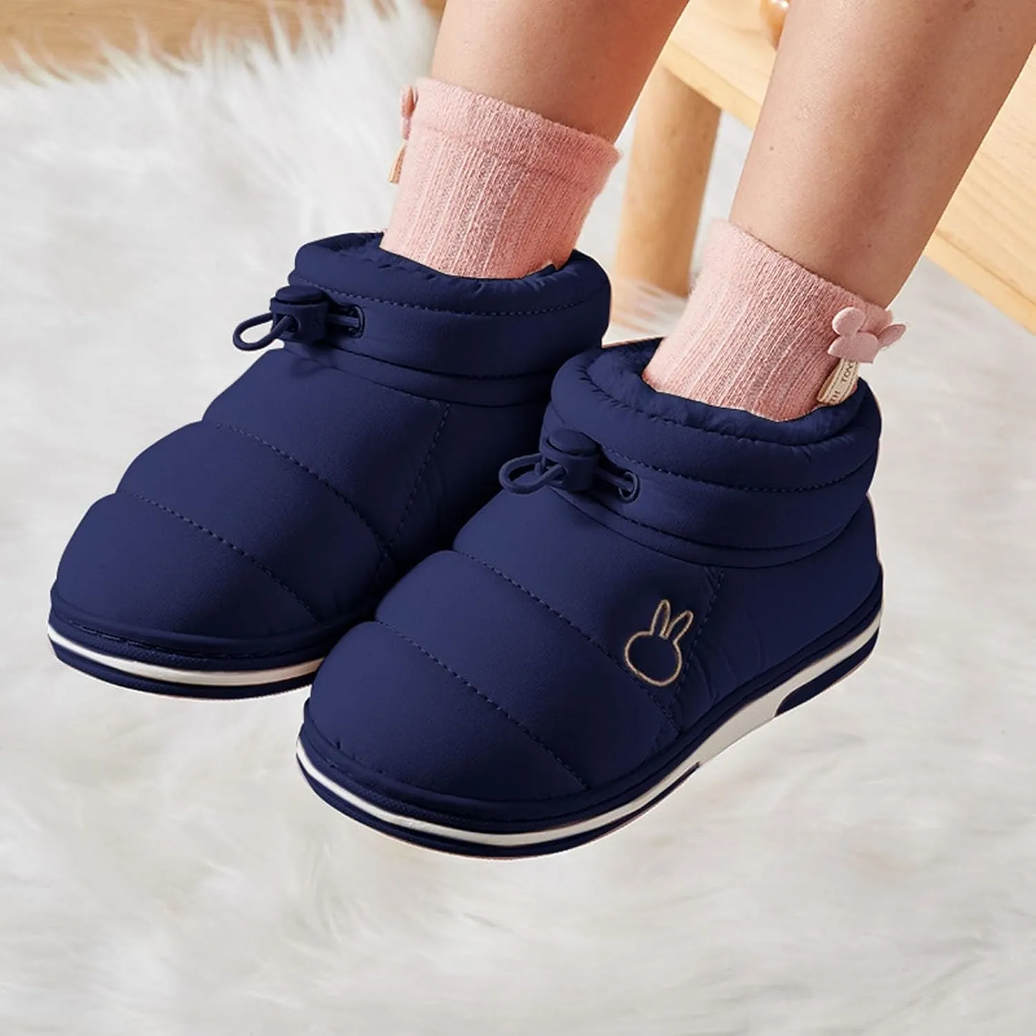 Fashion Winter Children Boots Children Ankle Boots Flat Bottom Non Slip Round Toe Solid Side Zipper Kids Warm Boots