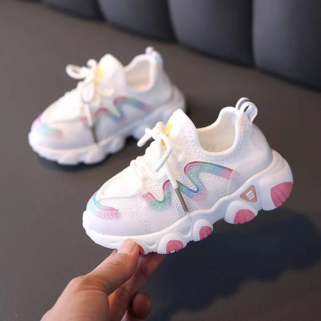 Girls Boys Shoes Kids Sneakers Lace-up Tennis Running Shoes Casual Lightweight Breathable Classic Boys Shoes Size 11