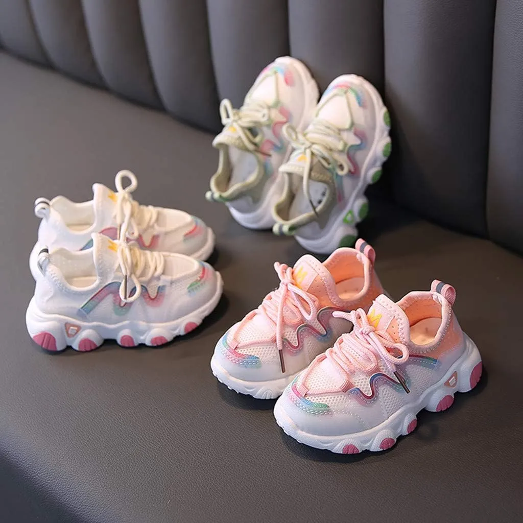 Girls Boys Shoes Kids Sneakers Lace-up Tennis Running Shoes Casual Lightweight Breathable Classic Boys Shoes Size 11