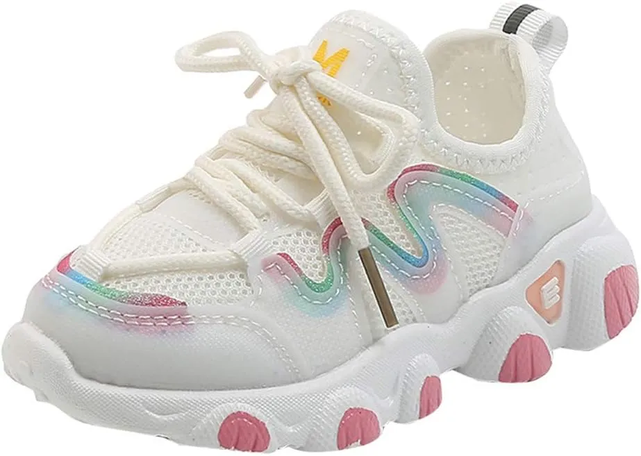 Girls Boys Shoes Kids Sneakers Lace-up Tennis Running Shoes Casual Lightweight Breathable Classic Boys Shoes Size 11