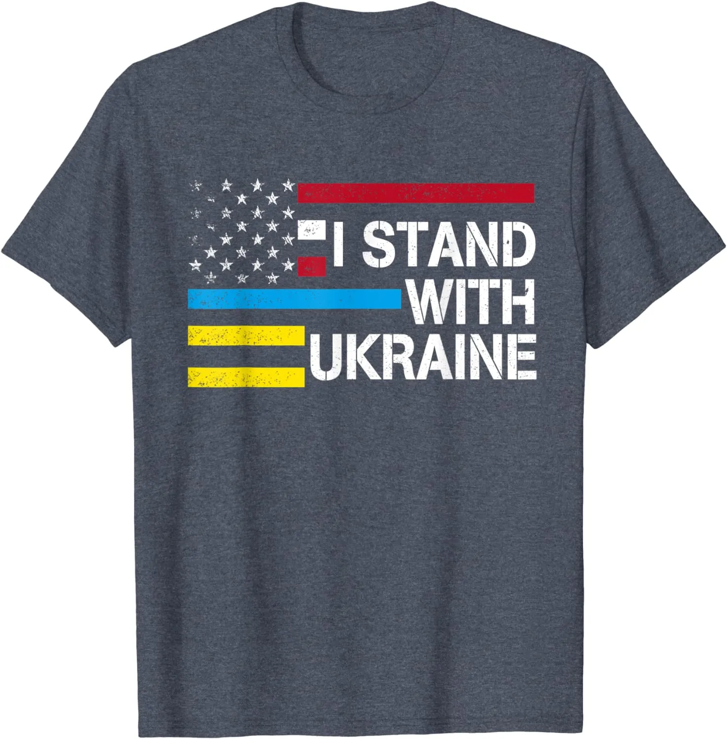 I Stand with Ukraine American Flag Ukrainian Flag T-Shirt