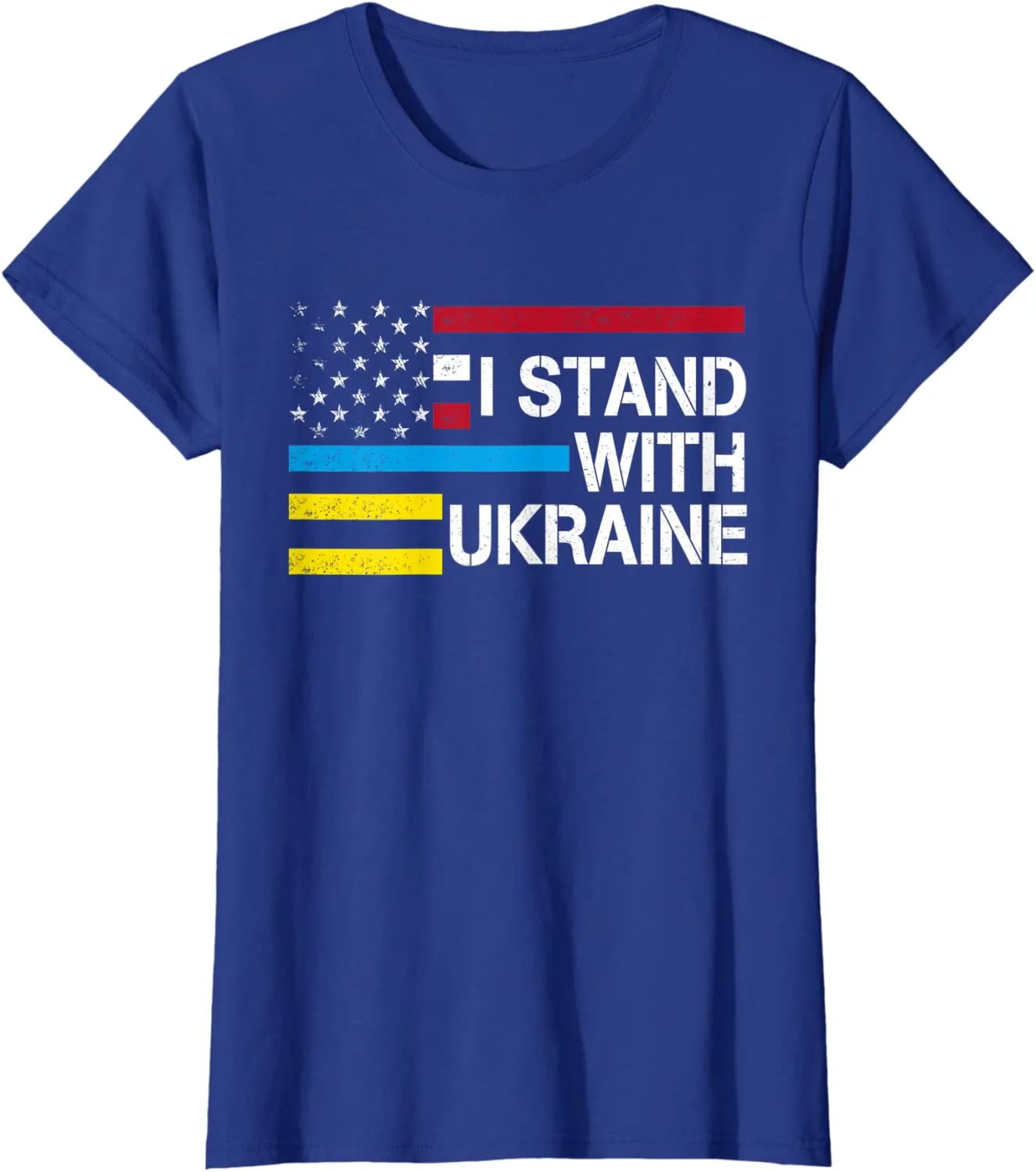 I Stand with Ukraine American Flag Ukrainian Flag T-Shirt