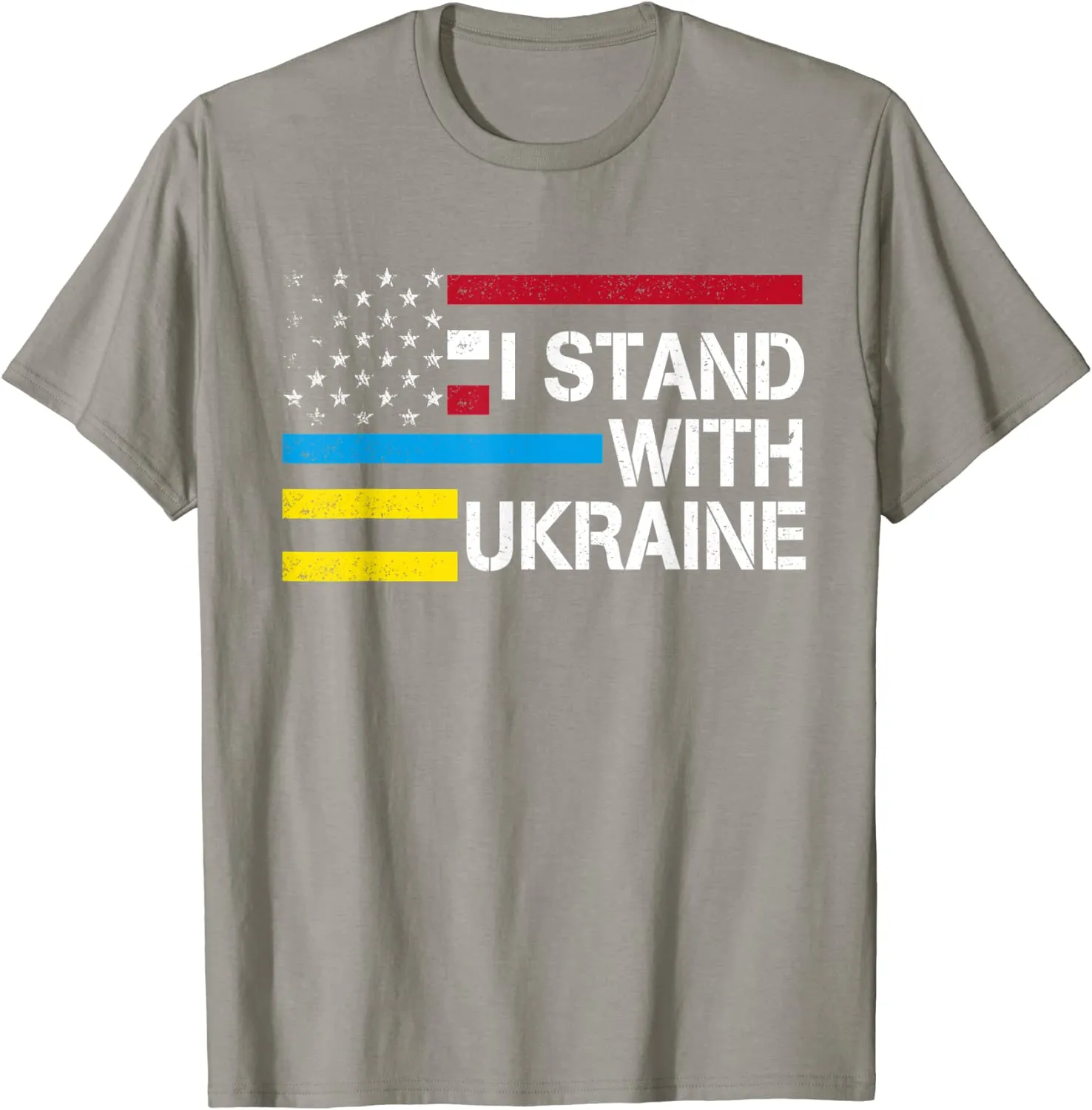 I Stand with Ukraine American Flag Ukrainian Flag T-Shirt