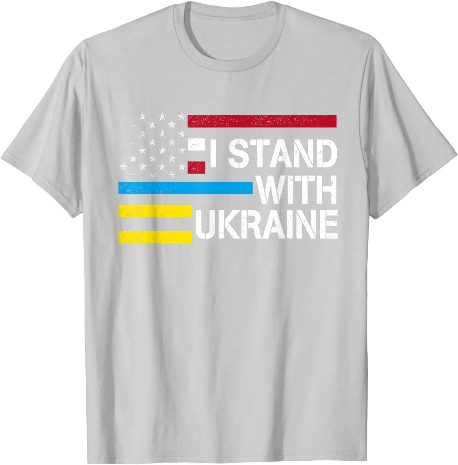 I Stand with Ukraine American Flag Ukrainian Flag T-Shirt
