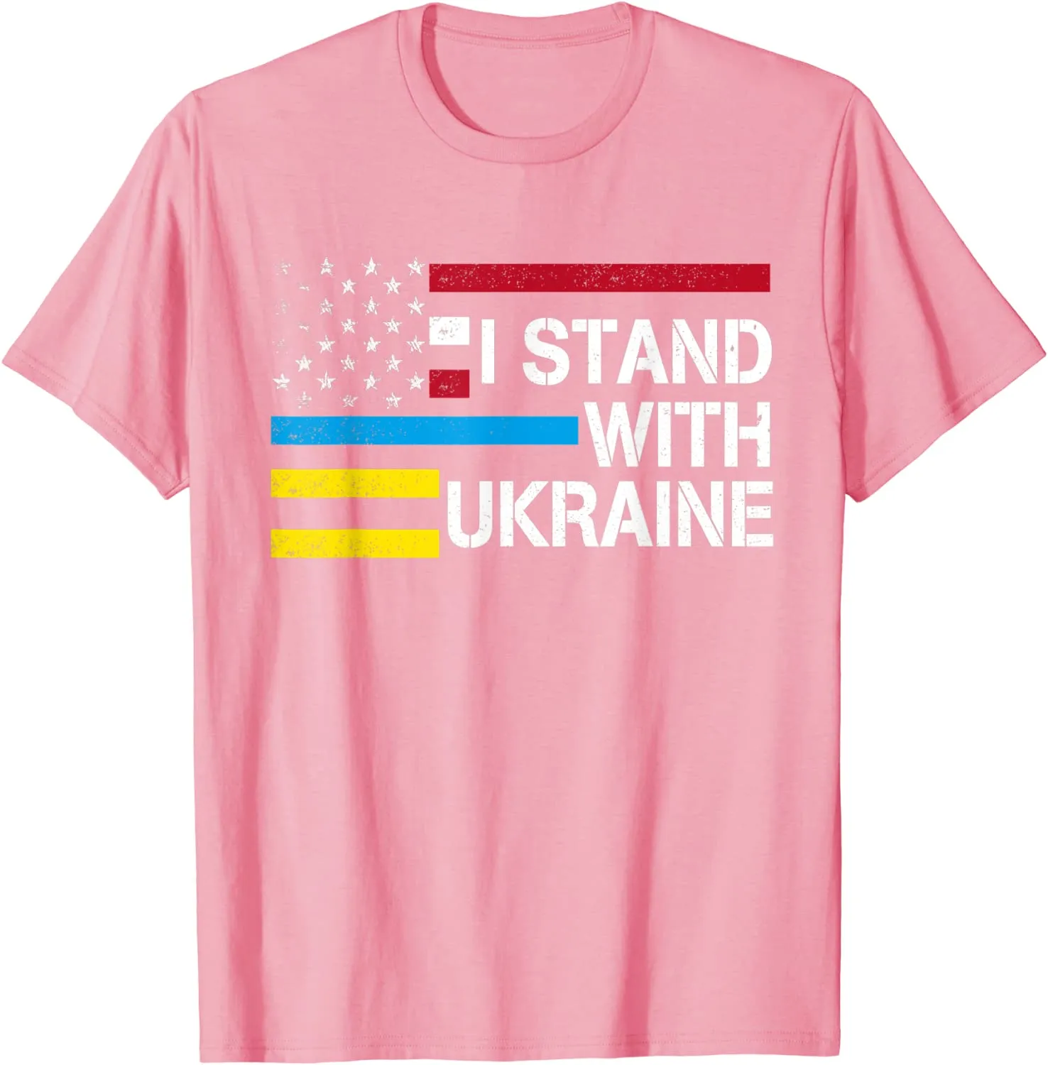 I Stand with Ukraine American Flag Ukrainian Flag T-Shirt