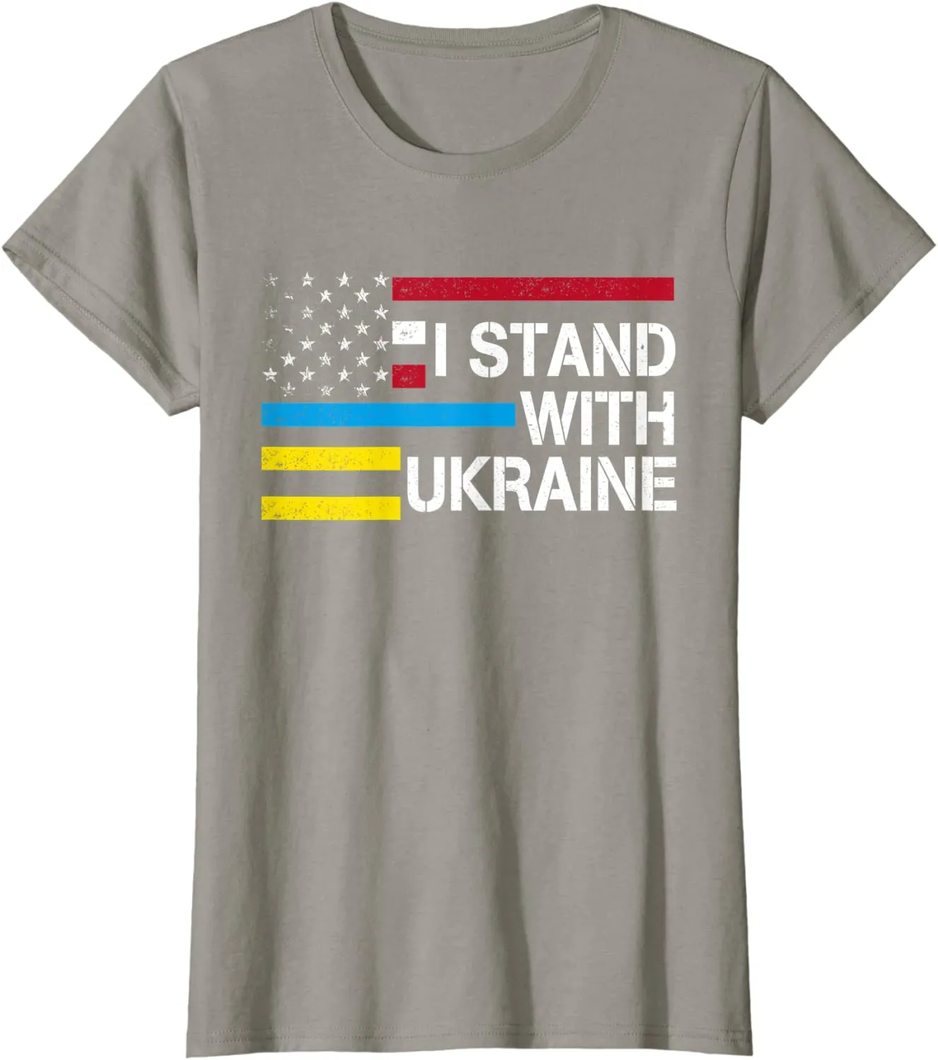 I Stand with Ukraine American Flag Ukrainian Flag T-Shirt