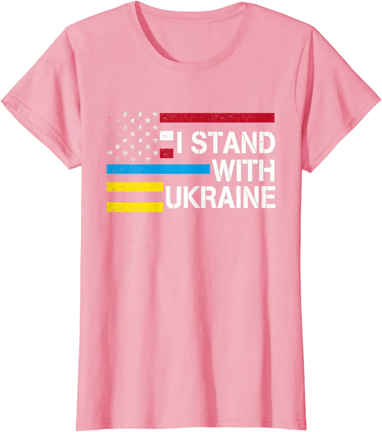 I Stand with Ukraine American Flag Ukrainian Flag T-Shirt