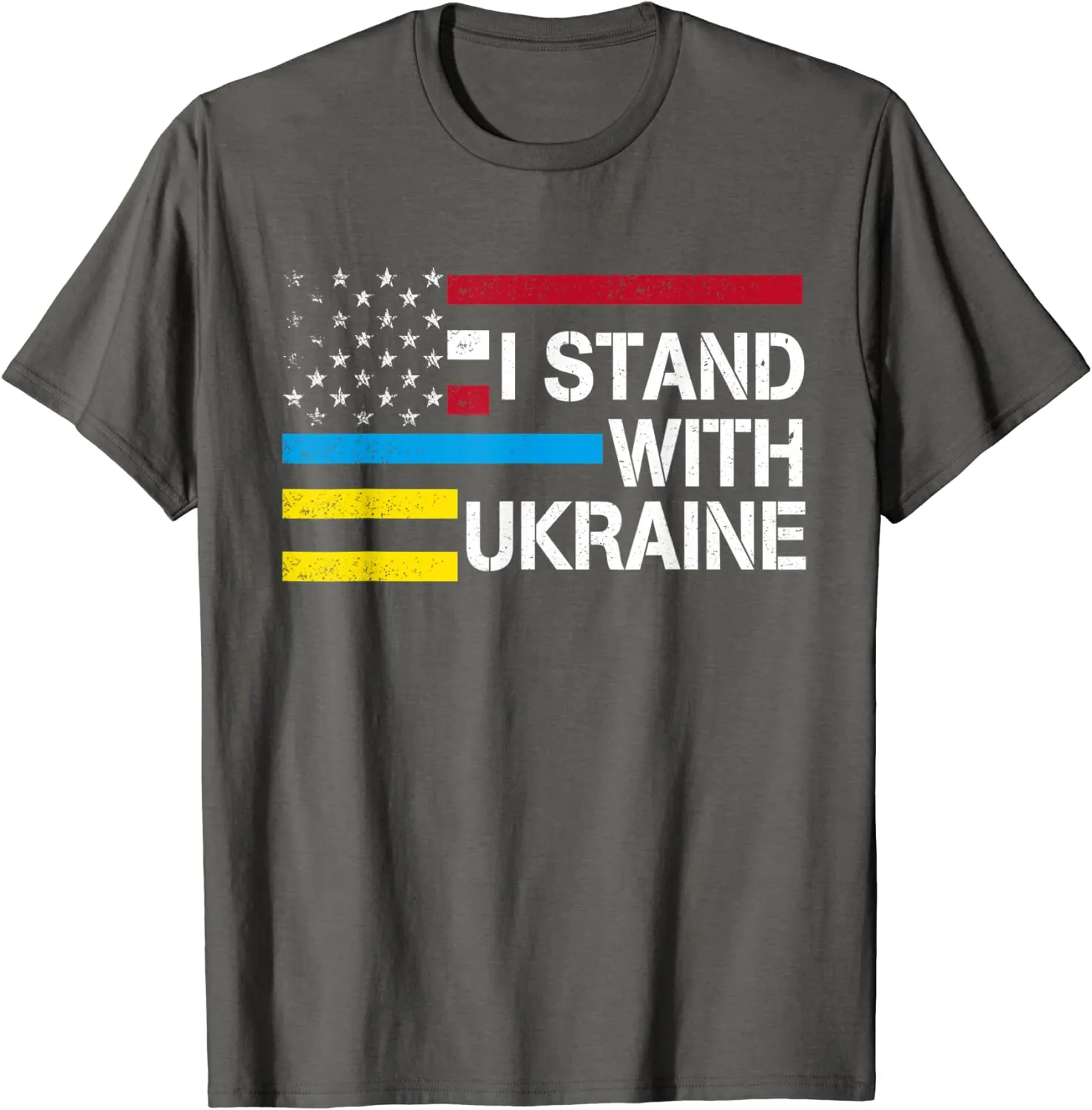 I Stand with Ukraine American Flag Ukrainian Flag T-Shirt