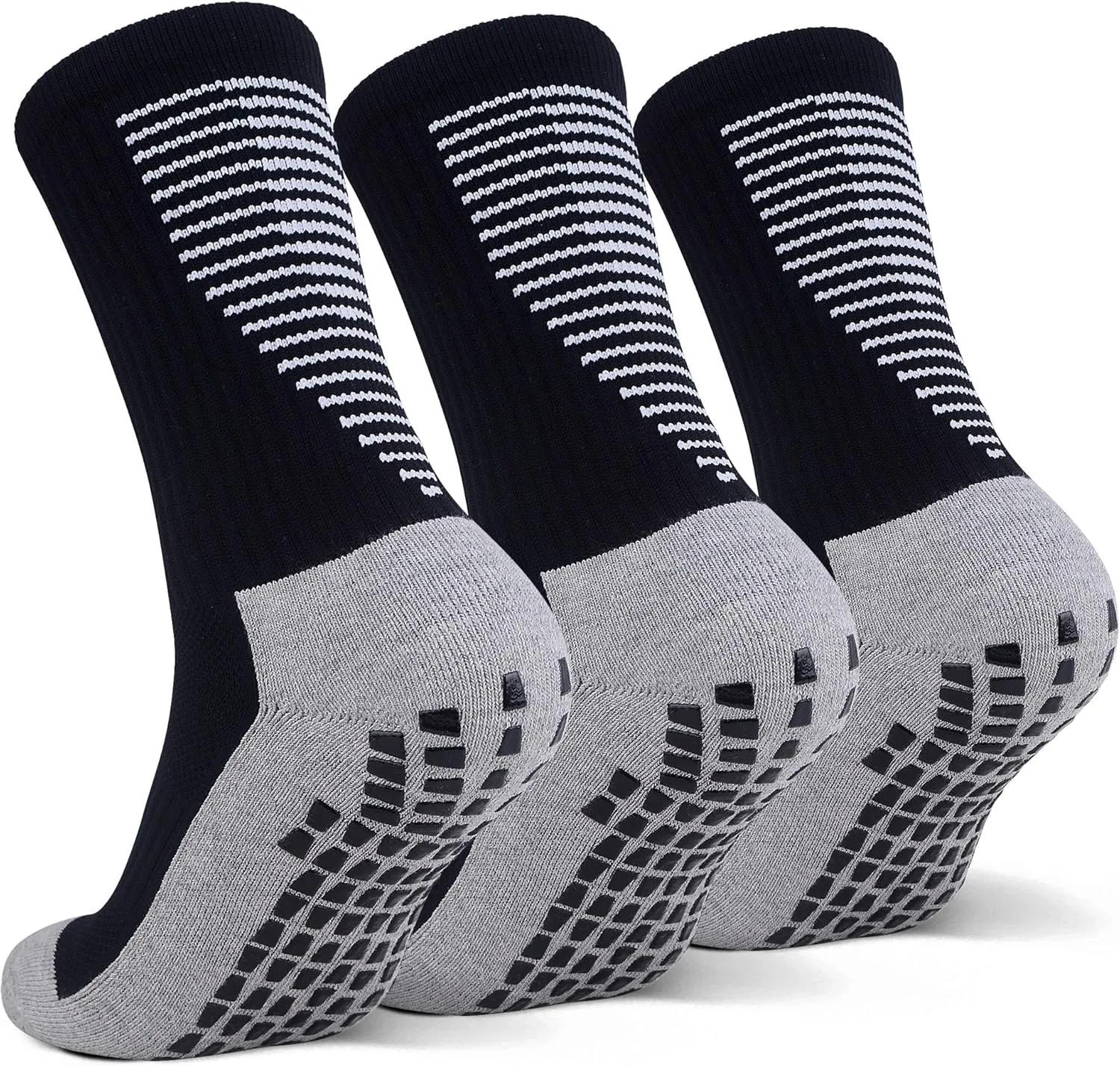 JHM Grip Non Slip Anti Slip Non Skid Slipper Sport Athletic Socks for Men and Women for US shoe sizes 6-12