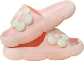 Kids Girls Comfortable Flower Cloud Slides Non Slip Lightweight Shower Sandals Fashion Thick House Bathroom Shoes