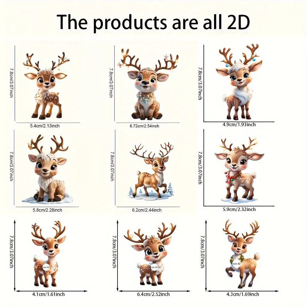 kkboxly Charming Acrylic Reindeer Youngsters with Christmas Lights - Perfect for Car & Tree Decor, Ideal for Halloween & Christmas Celebrations