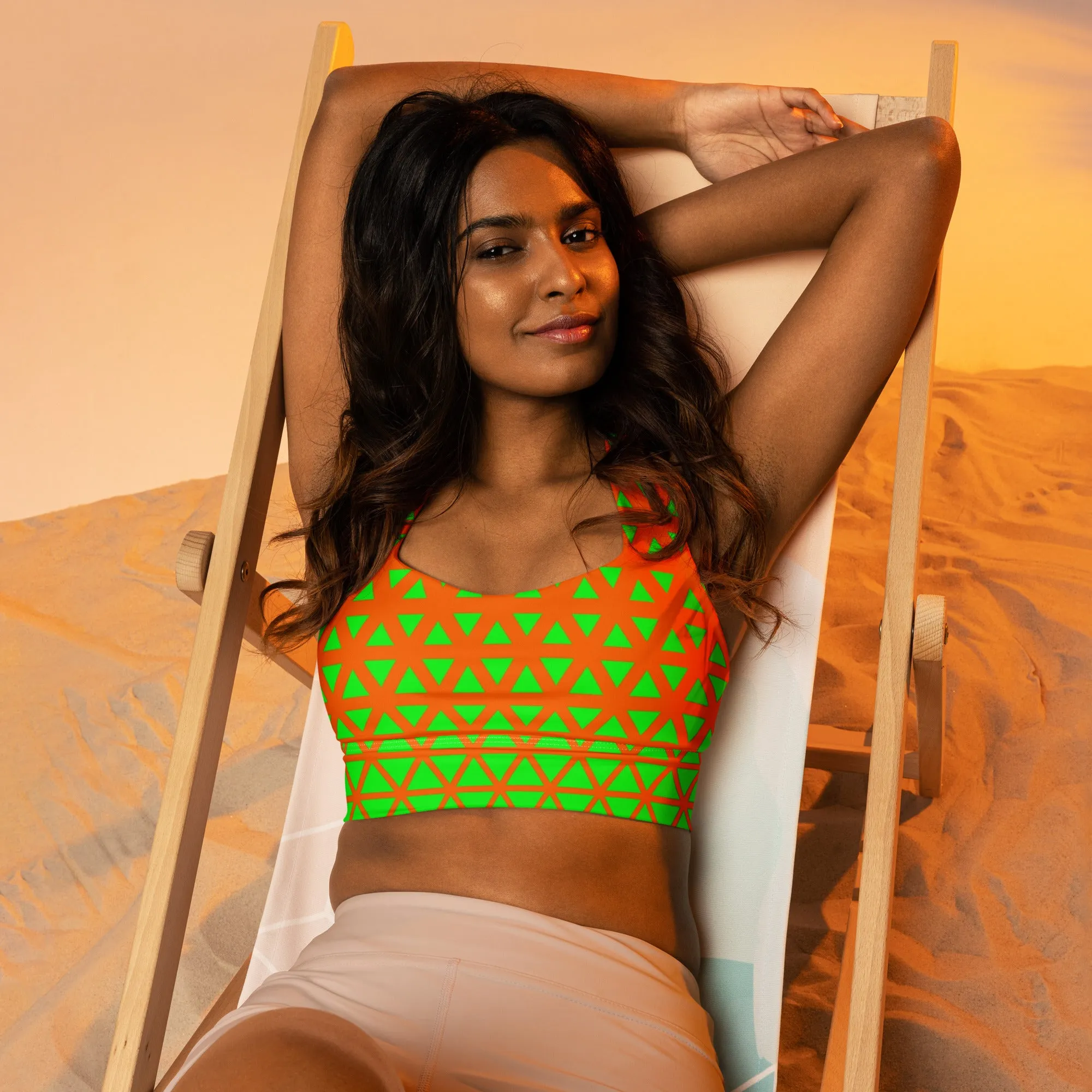Lemon and Lime - Longline sports bra