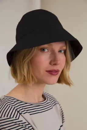 Maeve Linen Bucket Hat Black