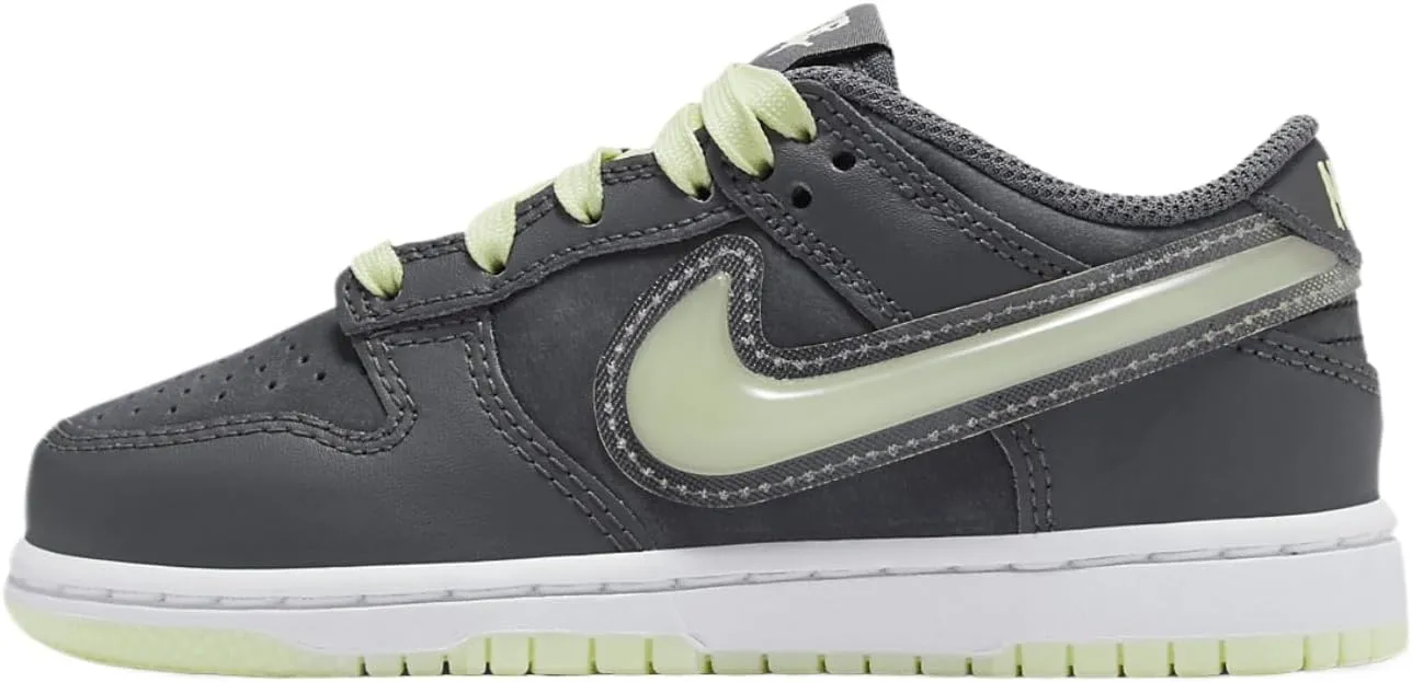Nike Dunk Low Little Kids' Shoes (HQ3241-068, Iron Grey/Lime Ice/White/Cool Grey)