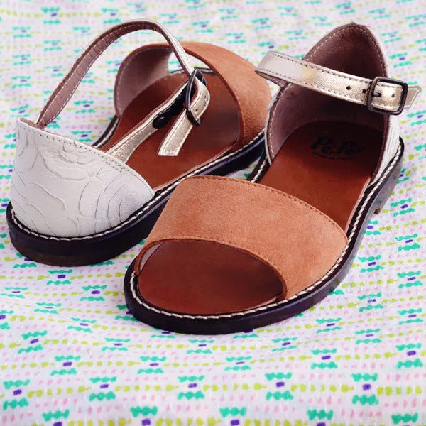 PèPè Girls Brown and Gold Sandal