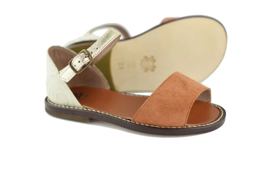 PèPè Girls Brown and Gold Sandal