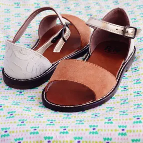 PèPè Girls Brown and Gold Sandal