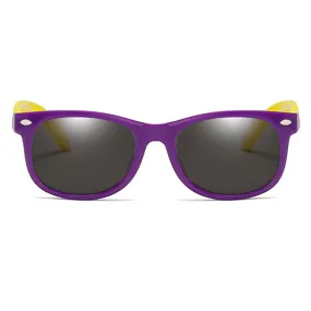 Rainbow - (Age 3-12)Kids UV400 Protective Polarized Sunglasses-Purple&Yellow
