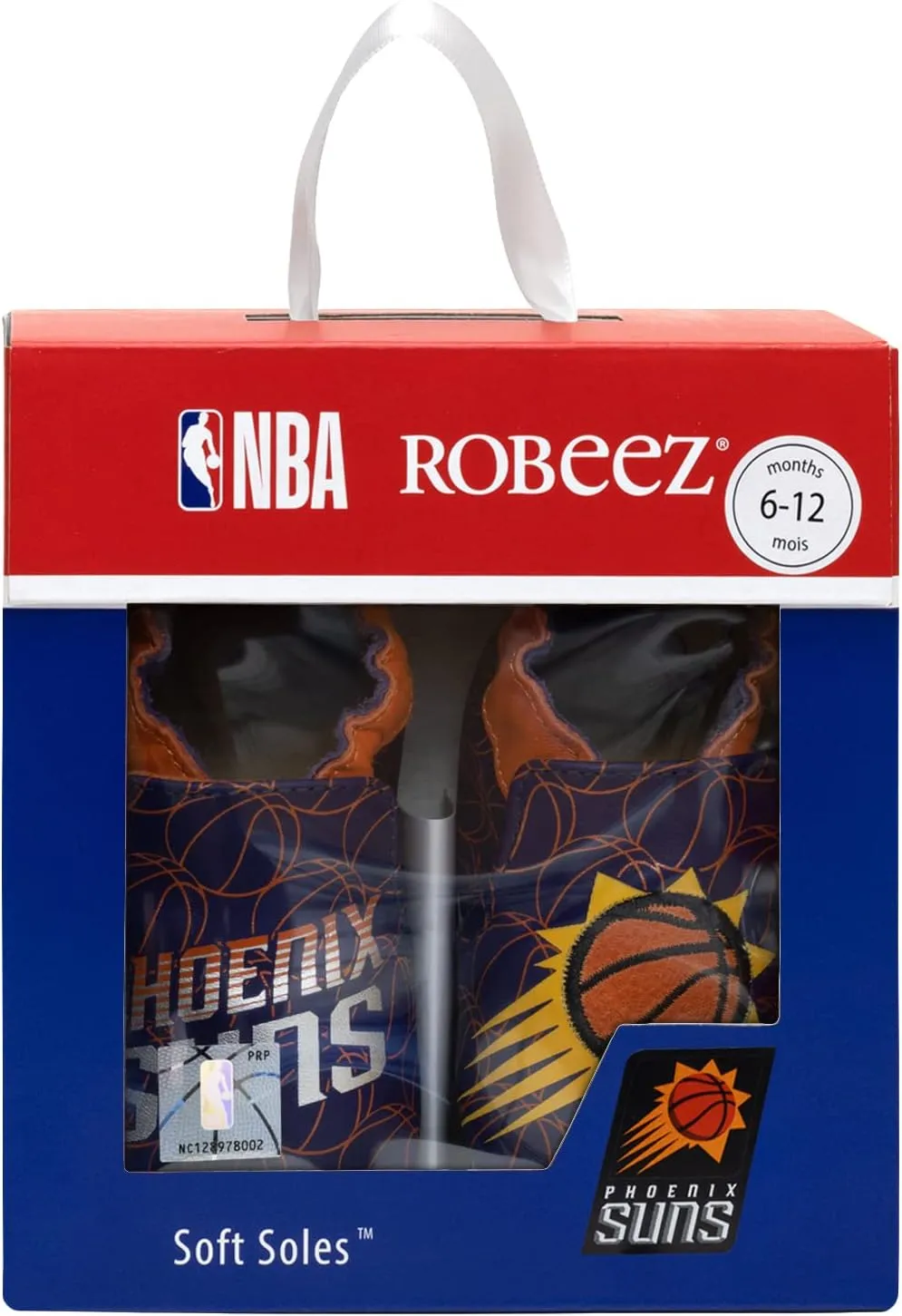 Robeez Baby Boys and Girls NBA Basketball Team Soft Soles Slip-Resistant Crib Shoes Slippers for Infant and Toddler, 0-24 Months