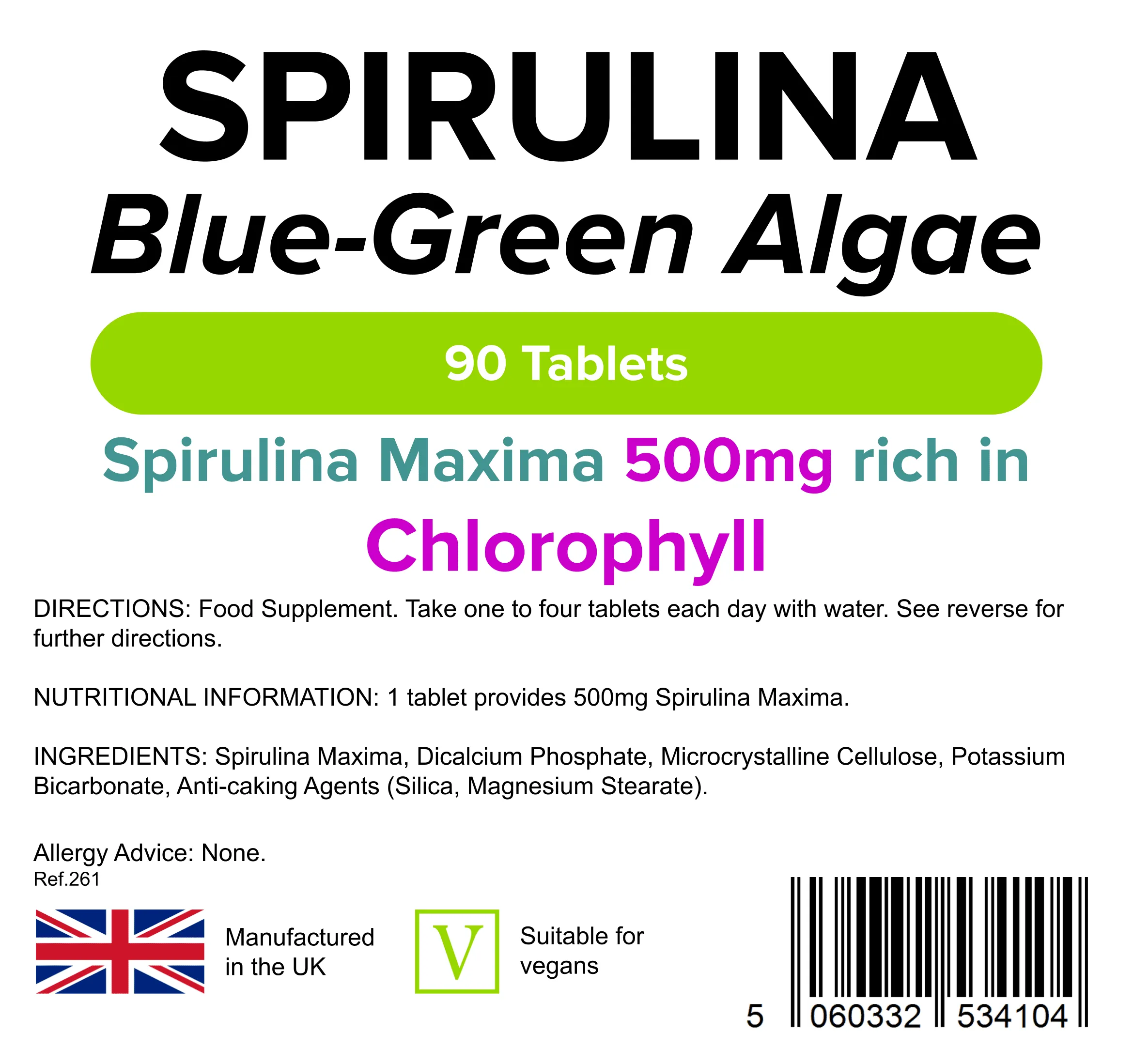 Spirulina 500mg Tablets