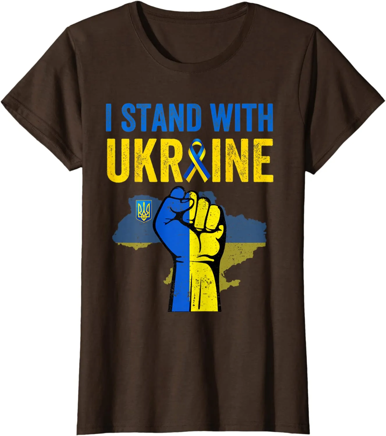 Support Ukraine I Stand with Ukraine Ribbon Flag T-Shirt