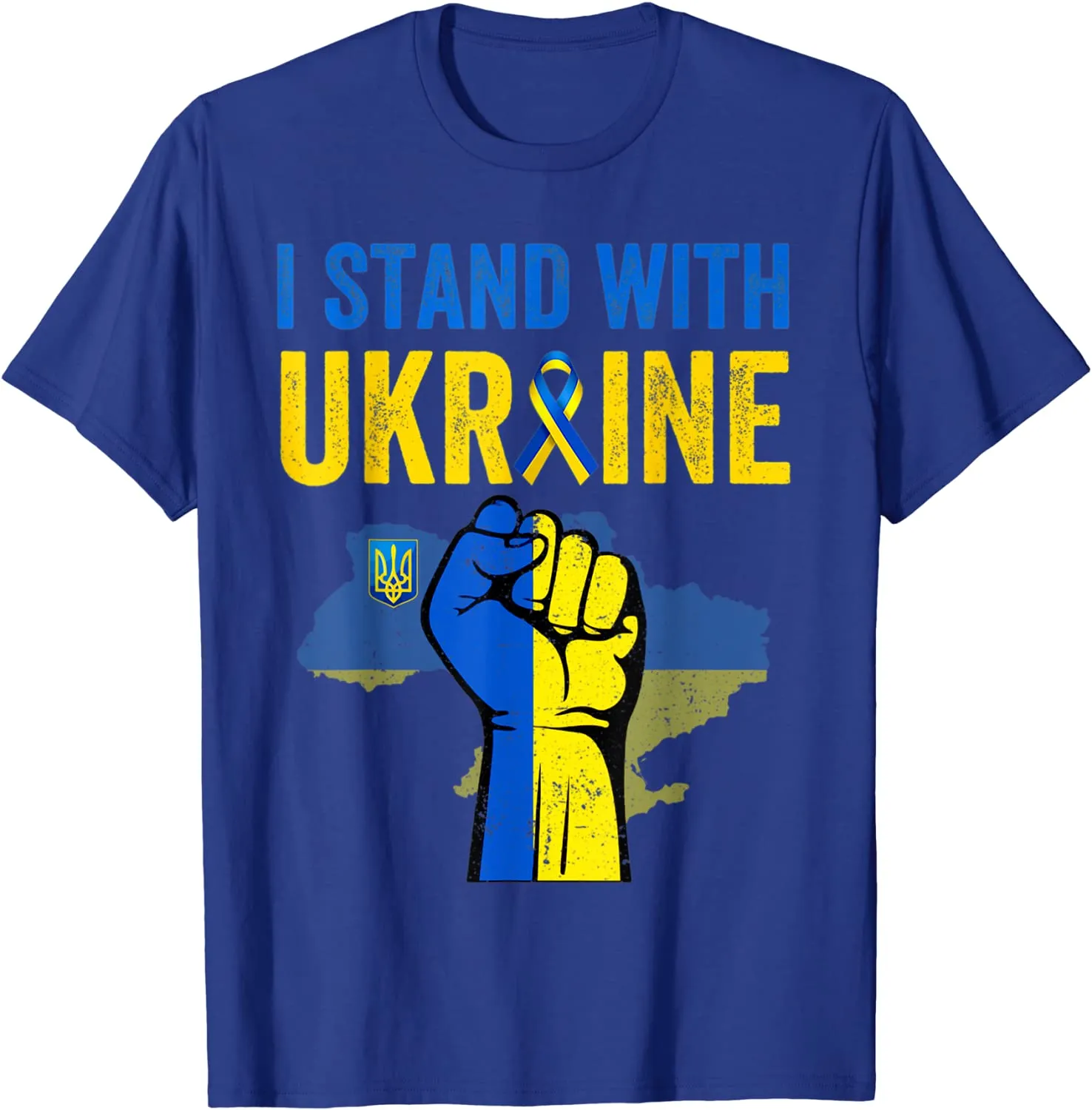 Support Ukraine I Stand with Ukraine Ribbon Flag T-Shirt