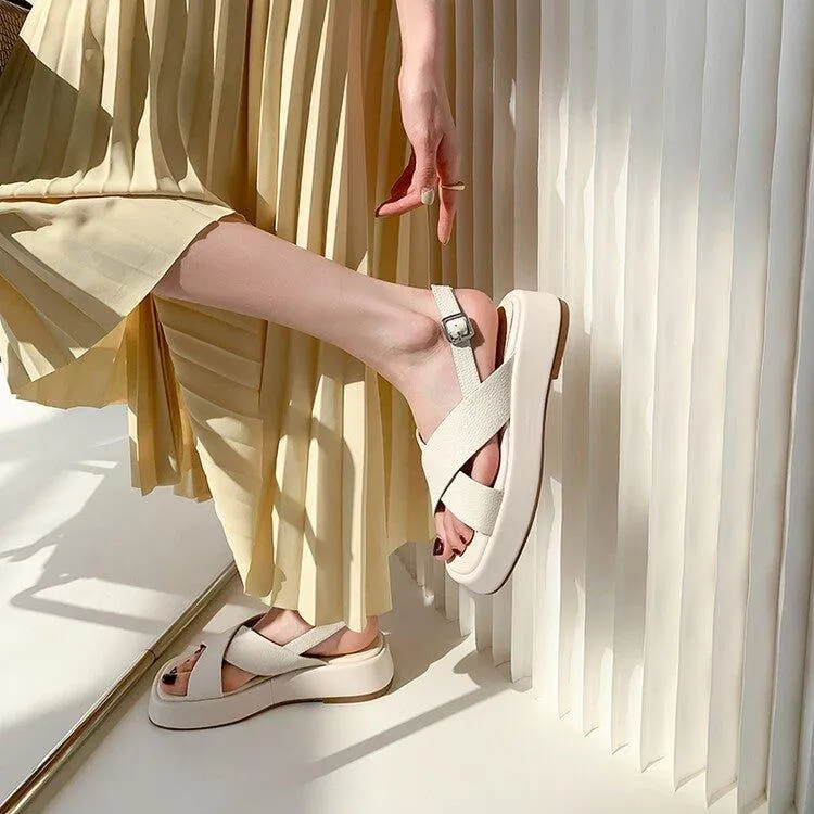 Thick Sole Ladies’ Summer Sandals with Straps