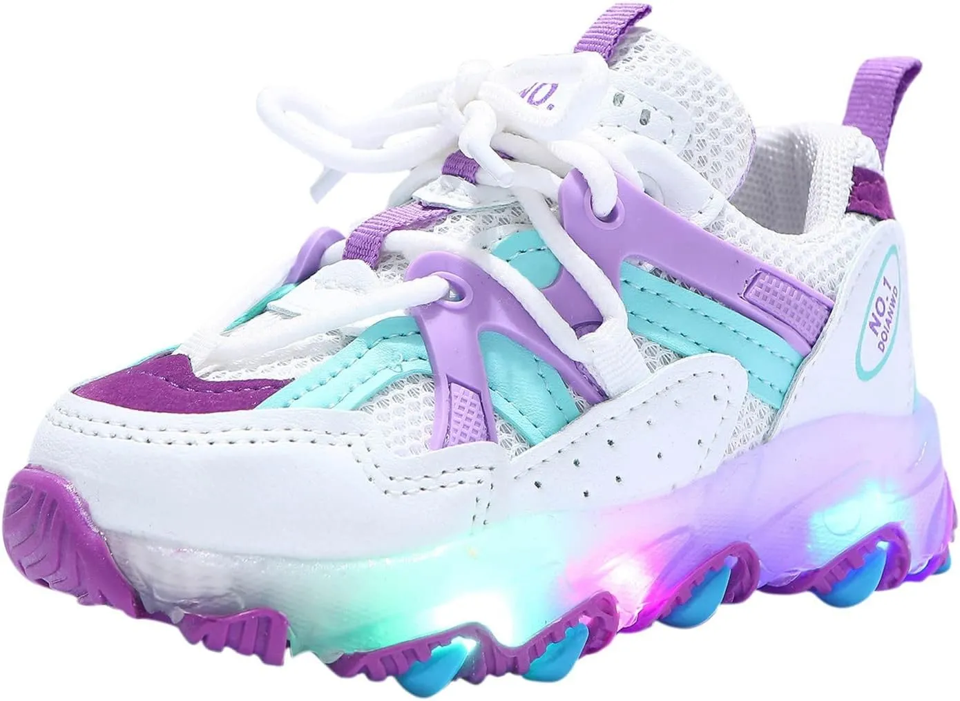 Toddler Boys Girls Light Up Shoes LED Flashing Lightweight Mesh Breathable Running Sneakers for Toddler Little