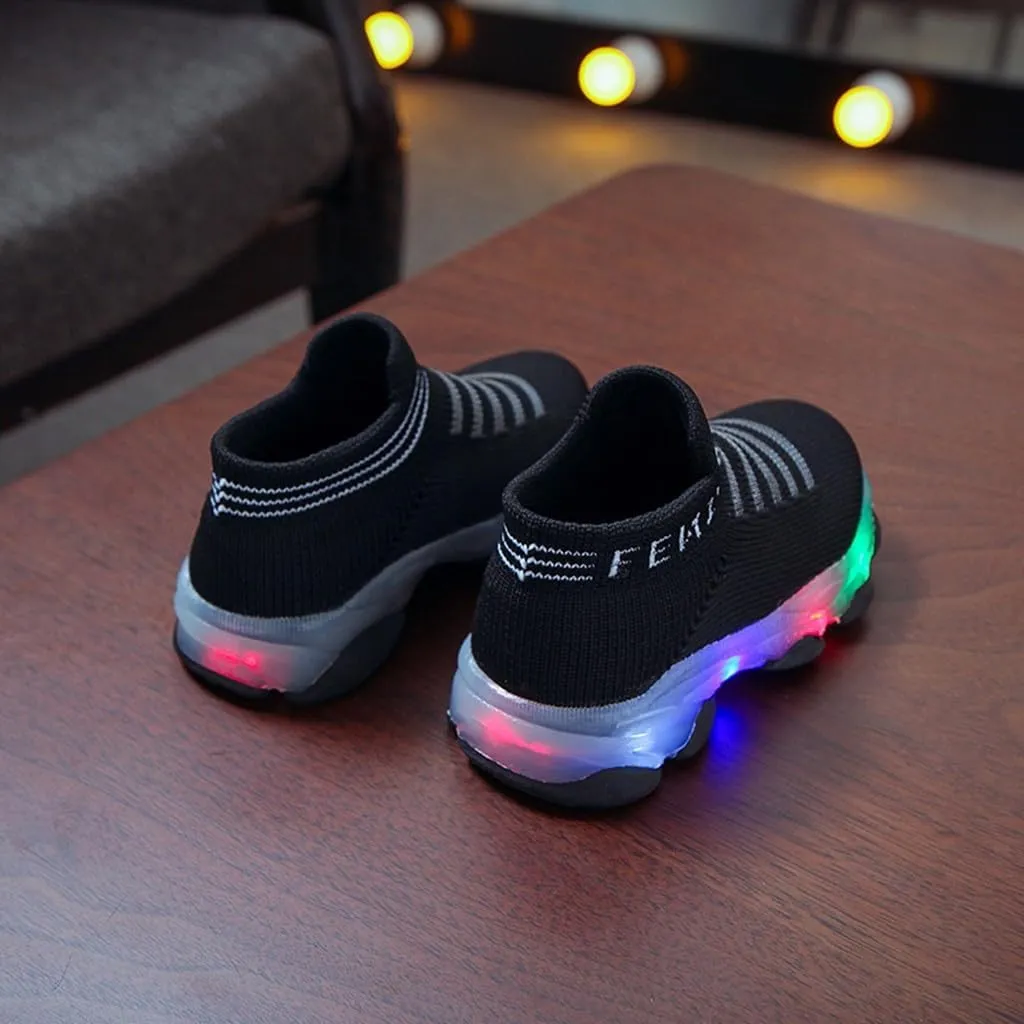 Toddler Boys Light Up Shoes, Lightweight Breathable Anti-Slip, Led Flashing Sport Sneakers for Toddler/Little Girls