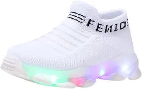 Toddler Boys Light Up Shoes, Lightweight Breathable Anti-Slip, Led Flashing Sport Sneakers for Toddler/Little Girls