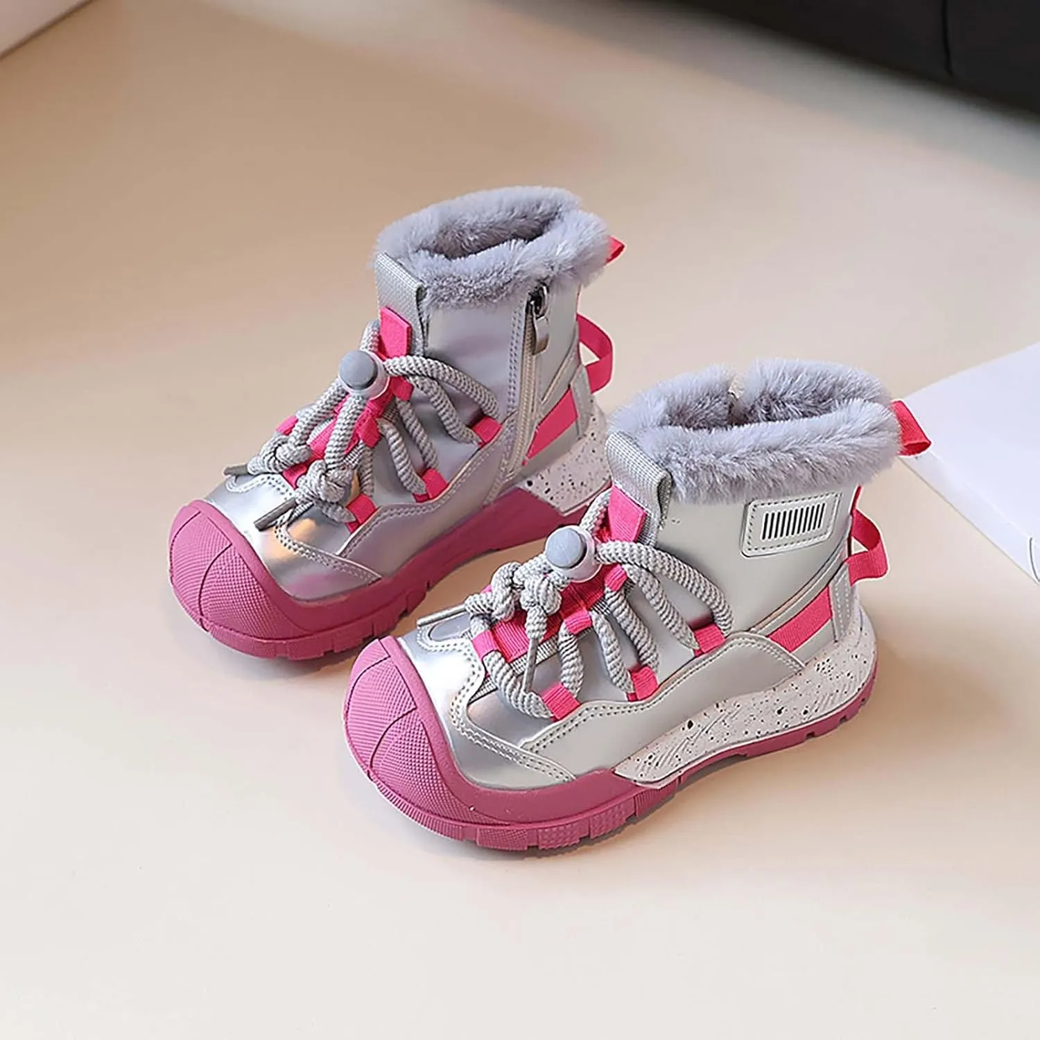 Toddler Kids Snow Boots Warm Comfortable Non Slip Mid Calf Outdoor Cozy Sole Soft Platform Adjustable Strap Shoes