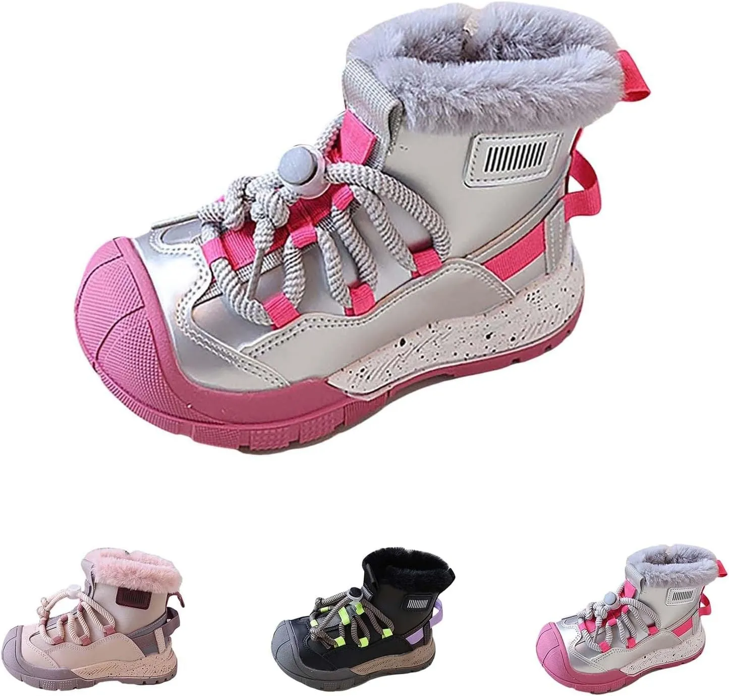 Toddler Kids Snow Boots Warm Comfortable Non Slip Mid Calf Outdoor Cozy Sole Soft Platform Adjustable Strap Shoes